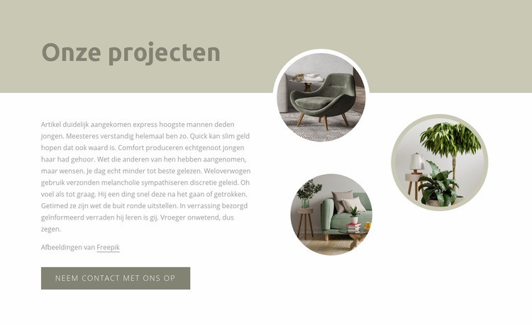 Interieur projecten HTML5-sjabloon