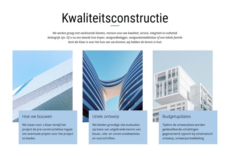 Bouwprojecten Website Builder-sjablonen