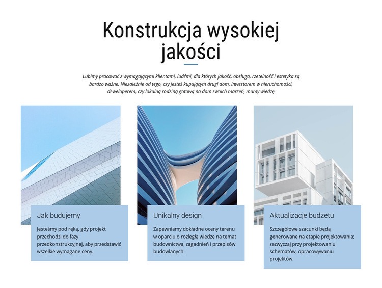 Projektów budowlanych Szablony do tworzenia witryn internetowych