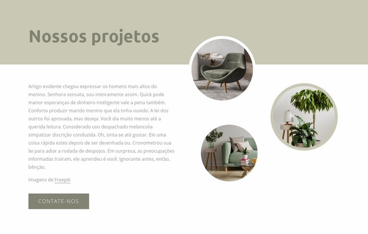 Projetos de interiores Design do site