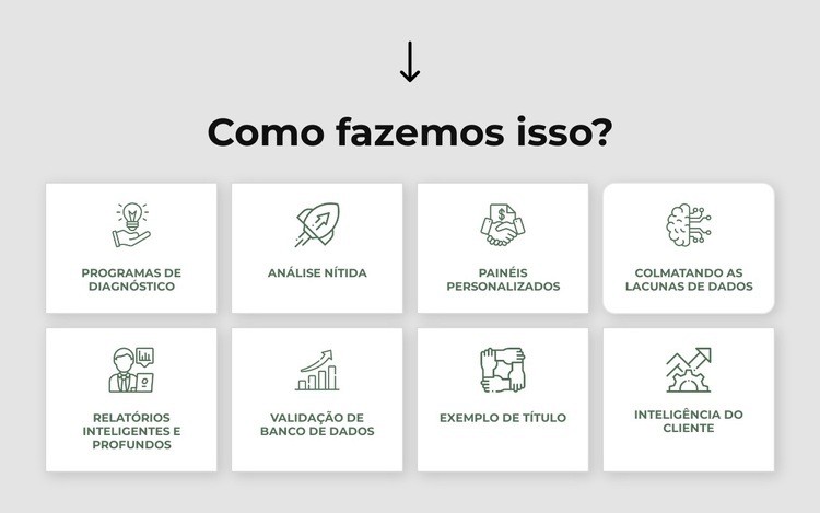 Estratégia, marketing, organização, operações Maquete do site