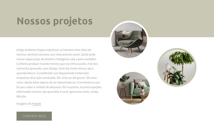 Projetos de interiores Maquete do site