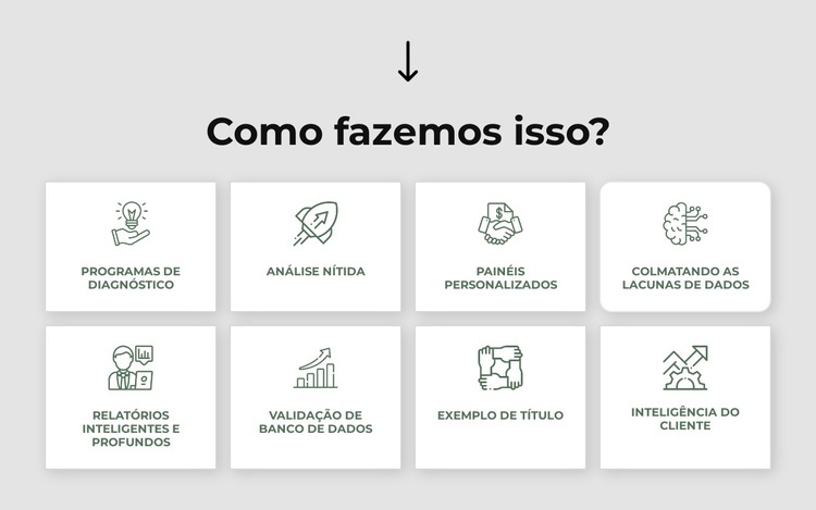 Estratégia, marketing, organização, operações Modelo de site