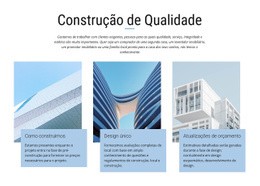 Projetos De Construção - Página Inicial Da Funcionalidade
