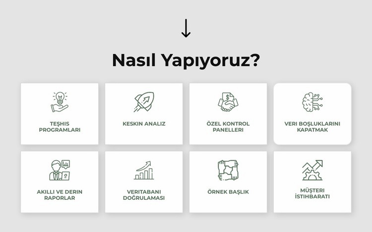 Strateji, pazarlama, organizasyon, operasyonlar Html Web Sitesi Oluşturucu