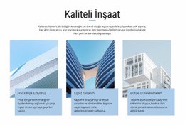 İnşaat Projeleri - Duyarlı Web Sitesi Şablonları