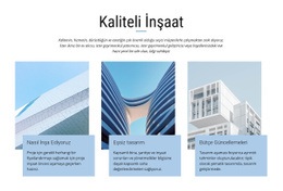 İnşaat Projeleri - Tek Sayfalık Web Sitesi Şablonu