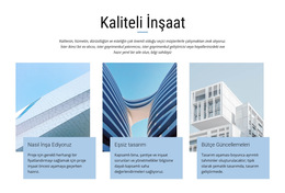 İnşaat Projeleri - Açılış Sayfası Şablonu