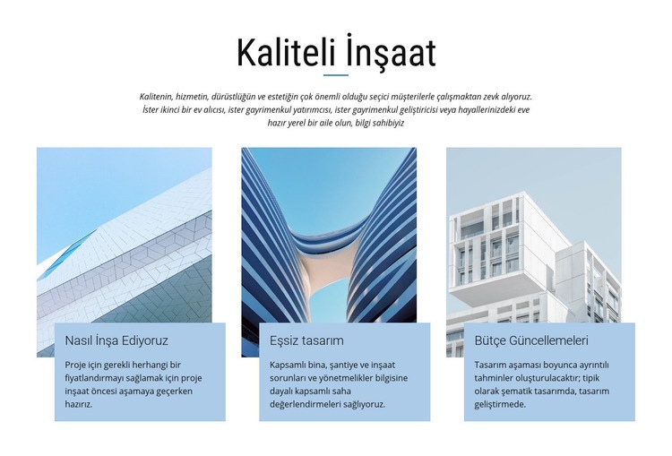 İnşaat projeleri Web sitesi tasarımı