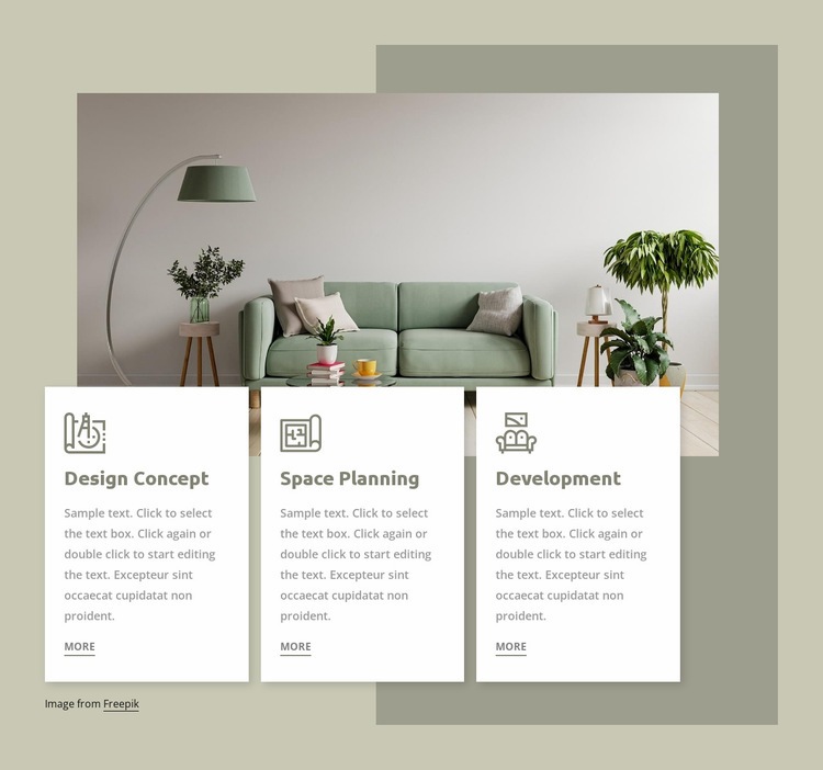 Interior studio services Web Page Design