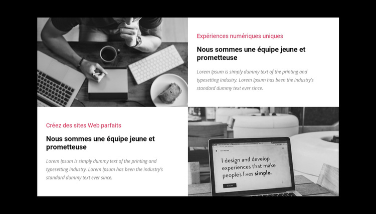 Créer une expérience client unique Modèle de site Web