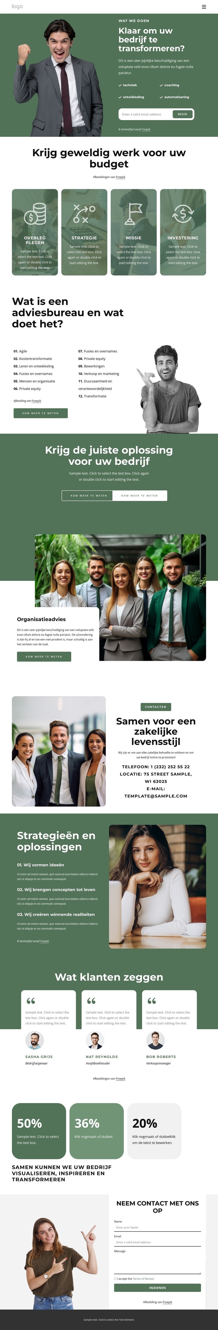 Wij werken met ambitieuze leiders die de toekomst willen bepalen Website Builder-sjablonen