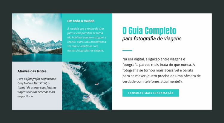 Guia de fotografia de viagem Template Joomla