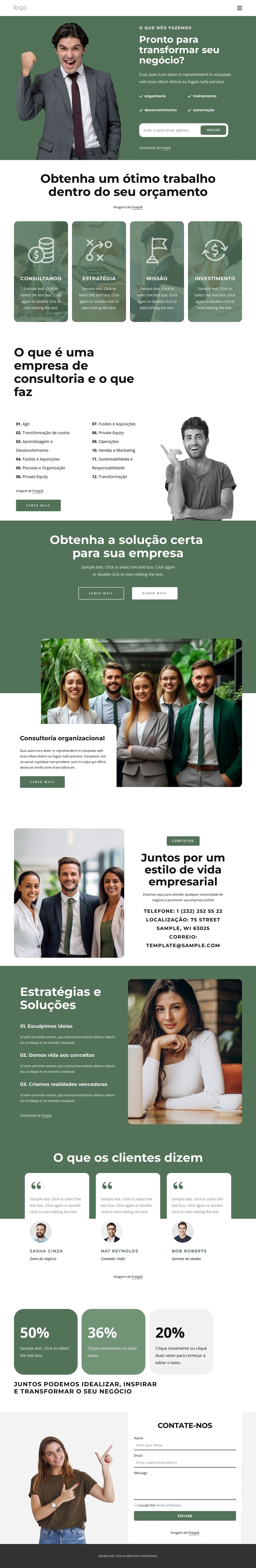 Trabalhamos com líderes ambiciosos que querem definir o futuro Modelo de site