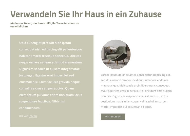 Raster mit Text und kleinem Bild WordPress-Theme