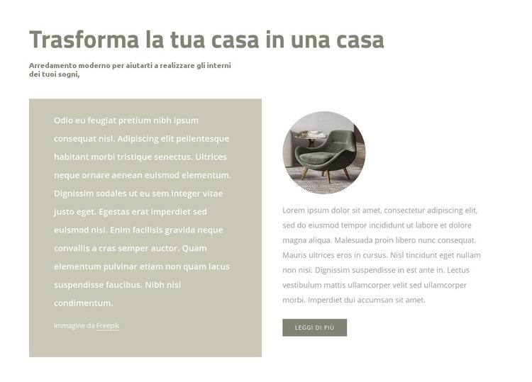 Griglia con testo e immagine piccola Modelli di Website Builder