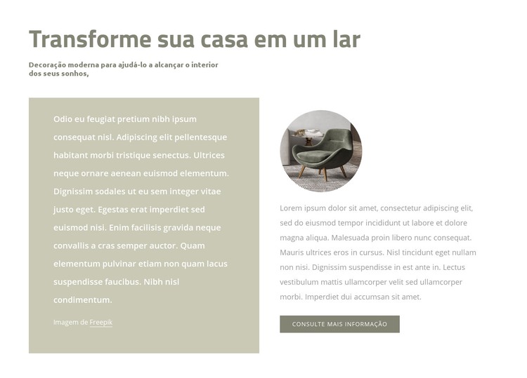 Grade com texto e imagem pequena Template CSS