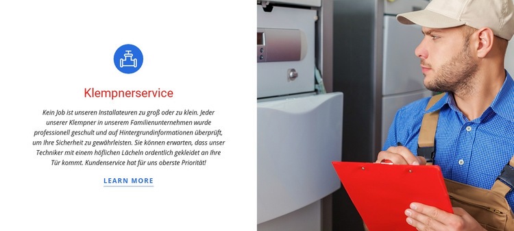 Klempnerservice Website-Modell