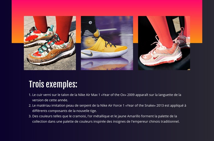 Sport et sportswear Maquette de site Web