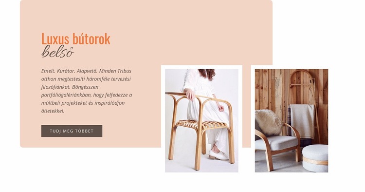 Egyszerű fából készült bútorok Weboldal tervezés