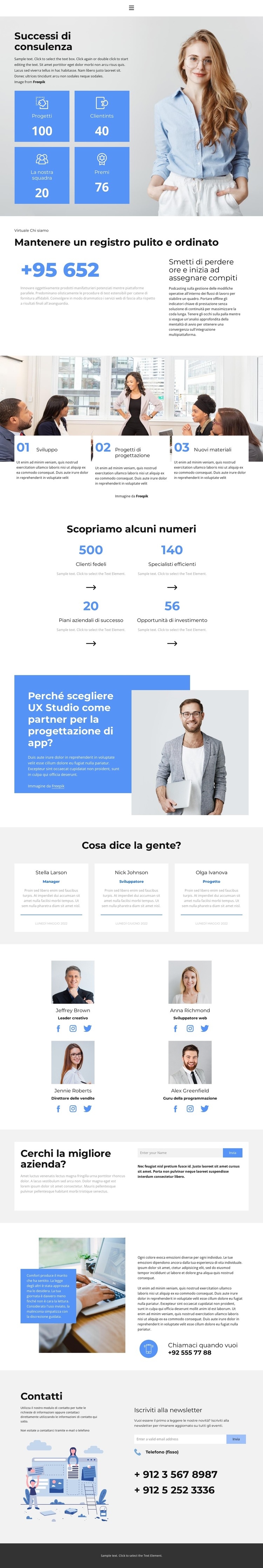 Manteniamo il livello Modelli di Website Builder