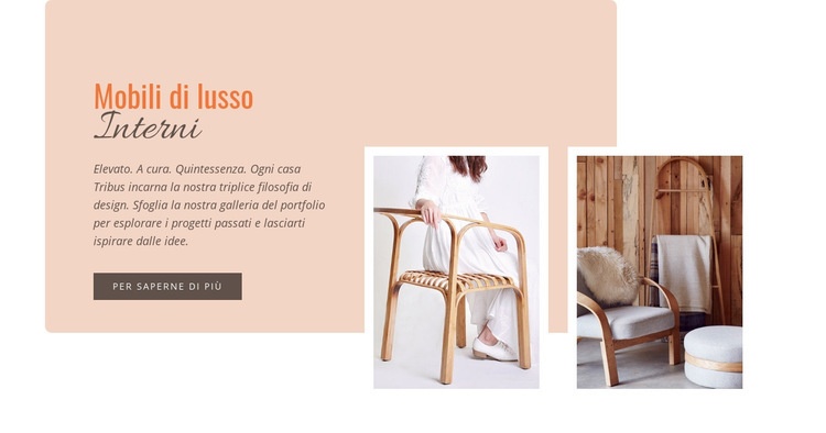 Semplici mobili in legno Mockup del sito web