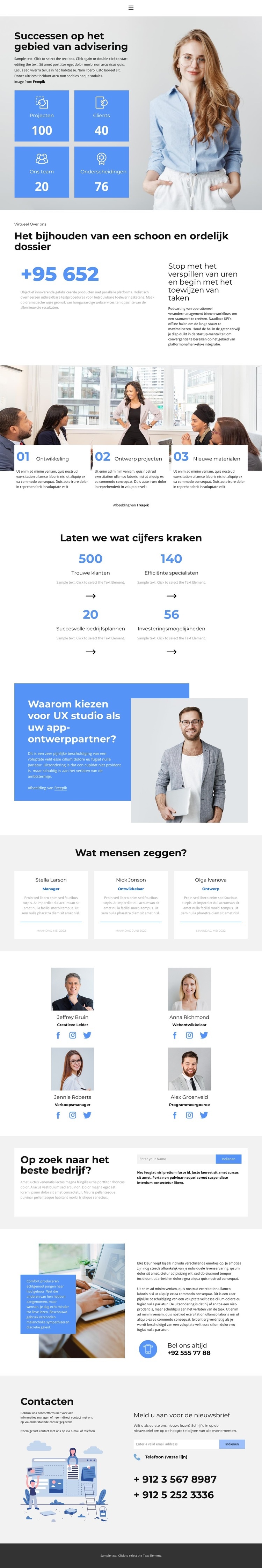 Wij houden het niveau Website ontwerp