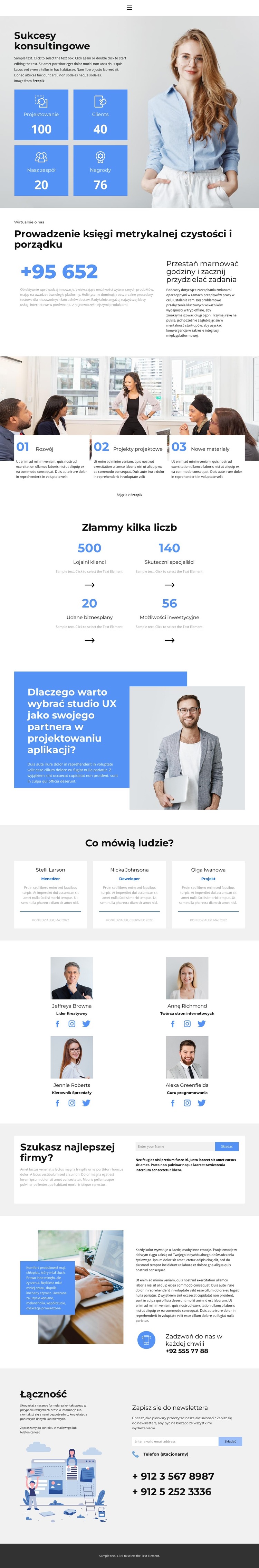 Trzymamy poziom Szablon HTML