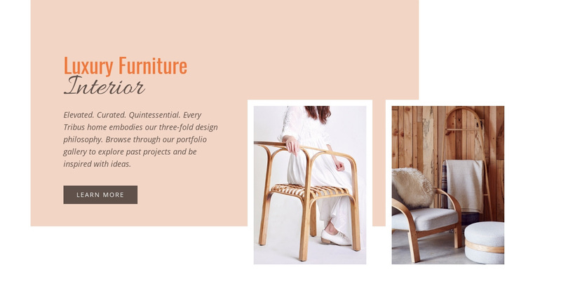 Simple wooden furniture Web Page Design