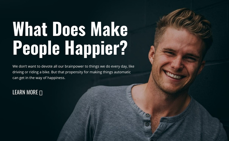 Whay make people happier Homepage Design