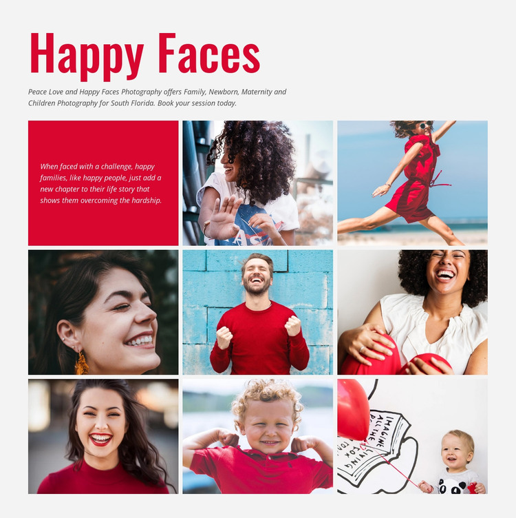 Smiling faces photography HTML Template