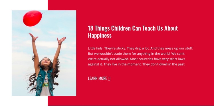 Gyermekkori boldogság Html Weboldal készítő