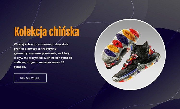 Chińska odzież sportowa Makieta strony internetowej