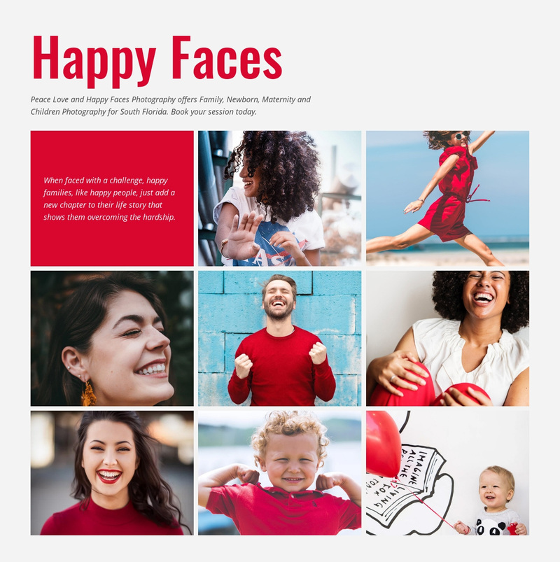 Smiling faces photography Web Page Design
