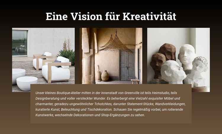 Eine Vision von Kreativität Website-Vorlage