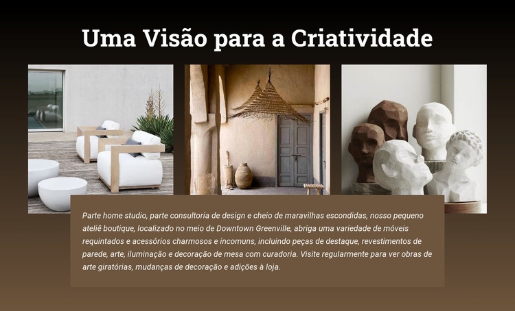 Uma visão de criatividade Modelos de construtor de sites