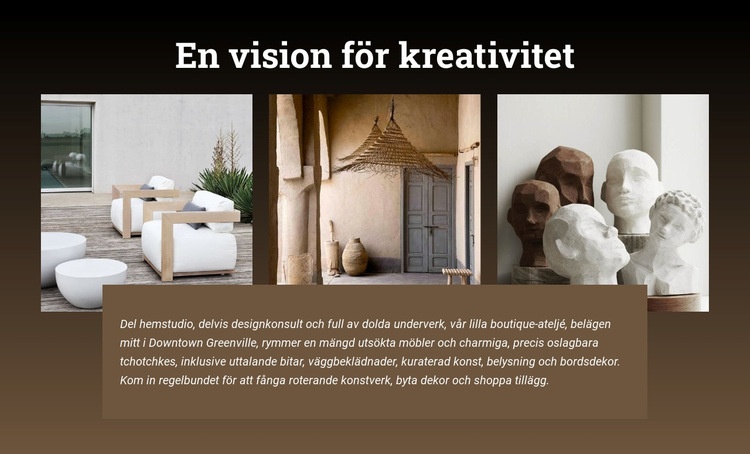 En vision om kreativitet Webbplats mall