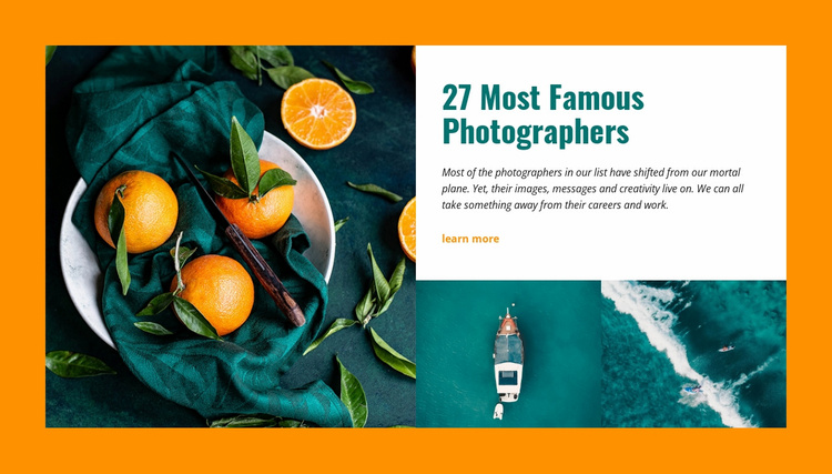 Famous Photographers Landing Page