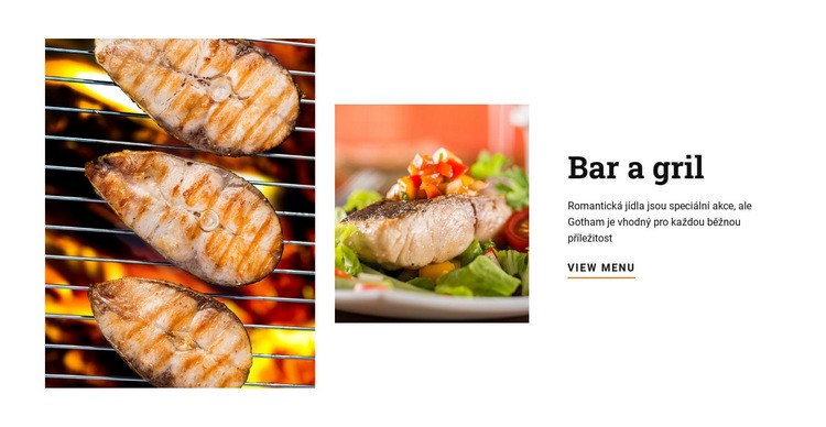 Bar a gril v restauraci Šablona webové stránky