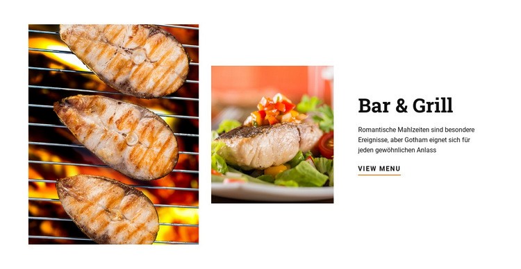 Restaurant Bar und Grill Landing Page