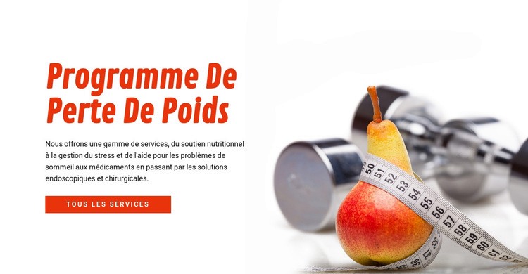 Programme de perte de poids Conception de site Web