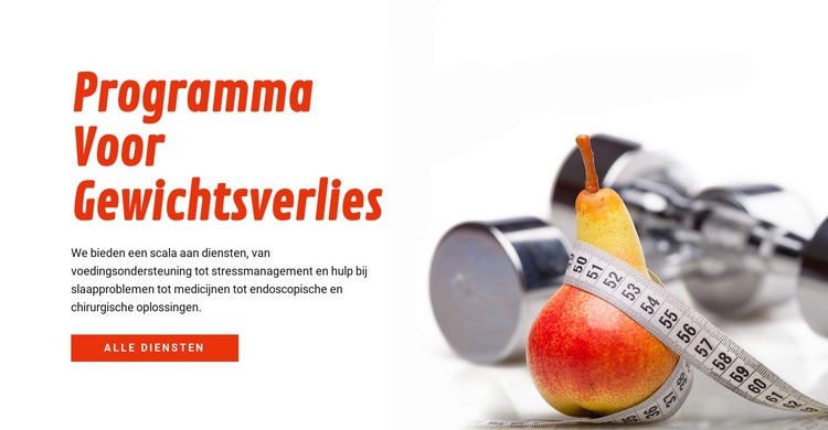 Programma voor gewichtsverlies Bestemmingspagina