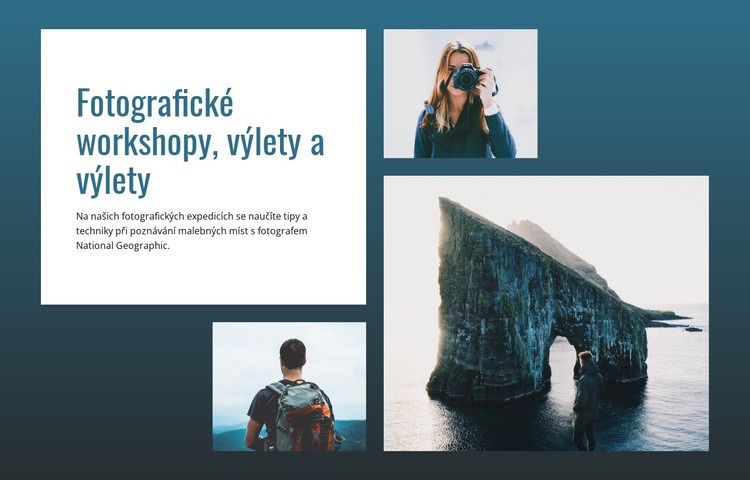 Fotografické výlety a výlety Webový design