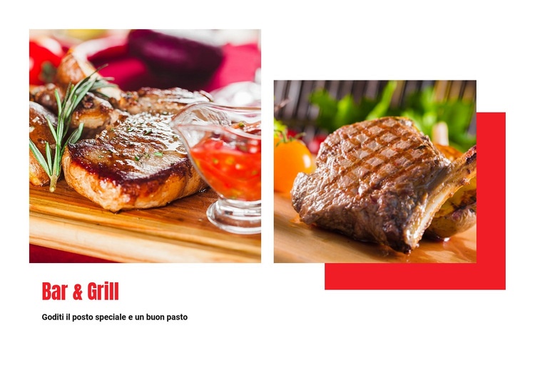 Hamburger e grill bar Costruttore di siti web HTML