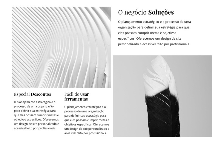 Solução de negócio Modelo de site