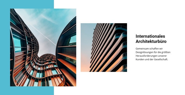 Internationales Architekturbüro Landing Page