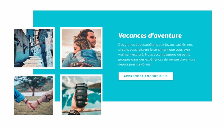 Voyages d'aventure Maquette de site Web