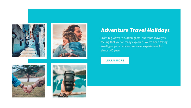 Adventure travel holidays  Web Page Design