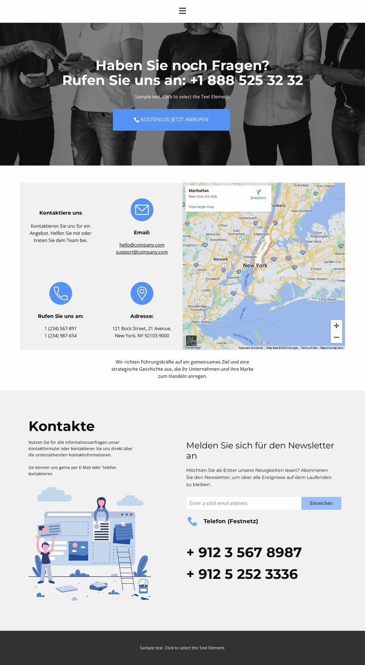 Suchen Sie nach Kontakten HTML Website Builder