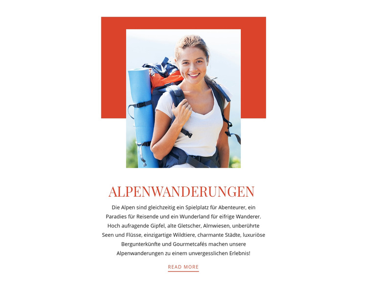 Alpenwanderungen Website-Vorlage